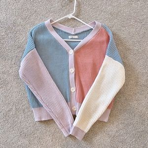 NWOT Color block cardigan sweater